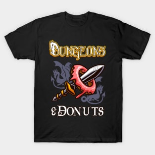 Dungeons & Donuts Funny RPG Roleplaying Fantasy T-Shirt